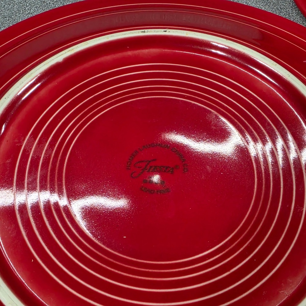 Fiestaware 3pc Place Setting Scarlet Red Ceramic Bowl Plate - Picture 7 of 9